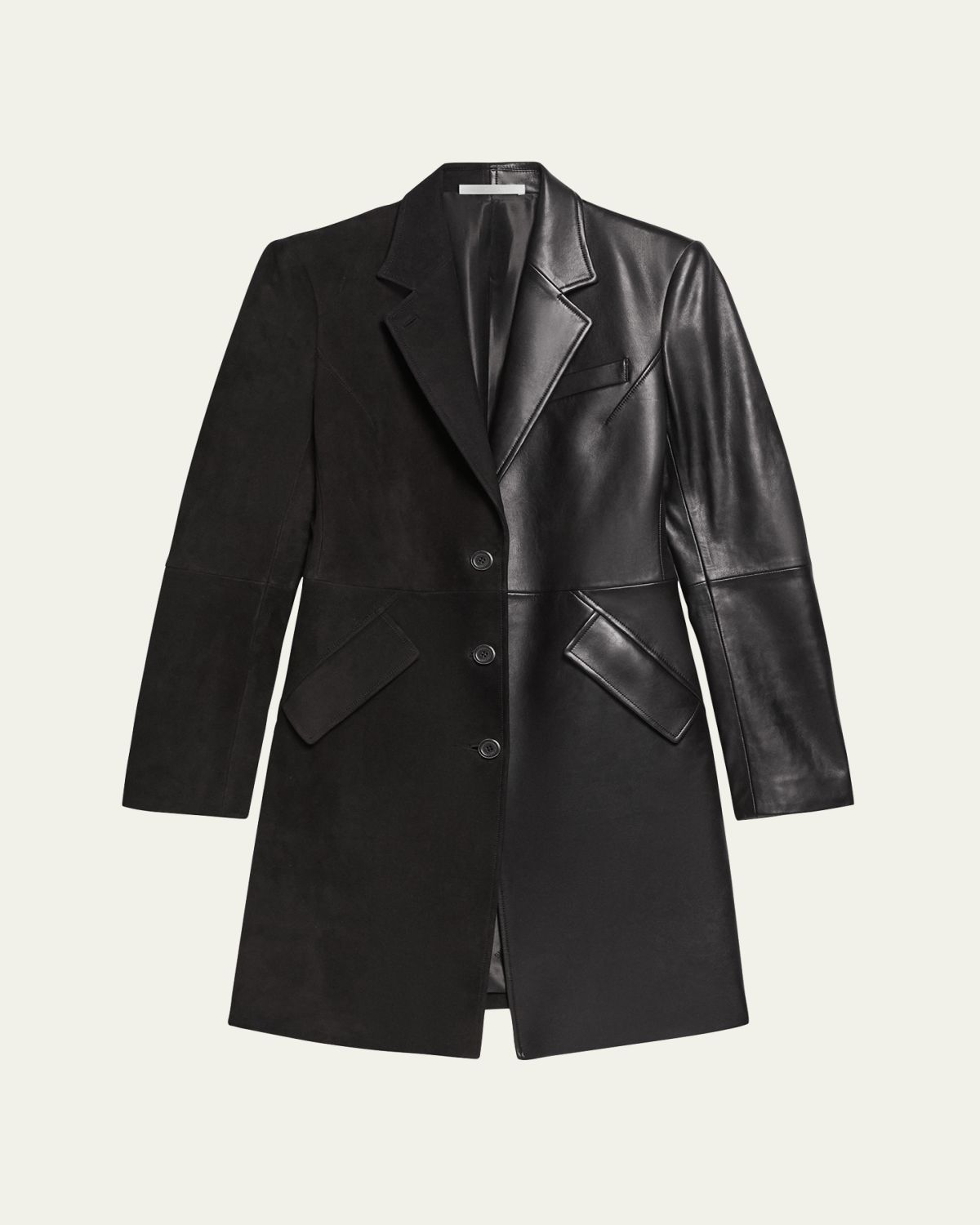 Helmut Lang Sculpted Leather Apex Coat
