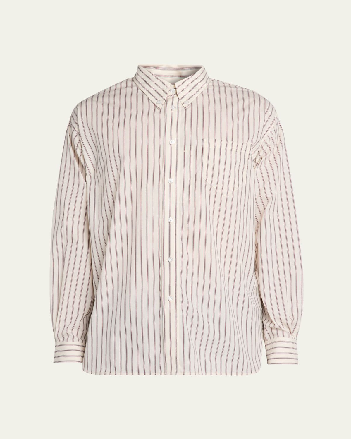 Willy Chavarria Men 's Veterano Stripe Button-Down Shirt with Pocket