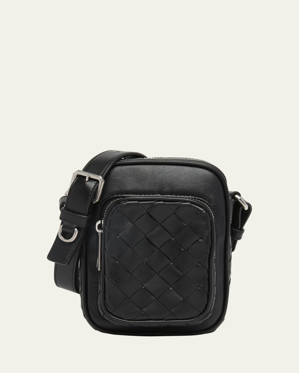 Bottega Veneta Men's Intrecciato Leather Vertical Crossbody Bag