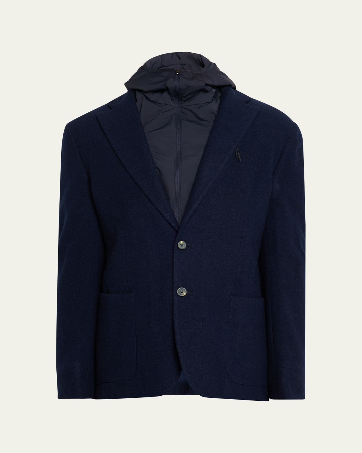 Sease Men 's Hybrid Hooded Single-Breasted Blazer