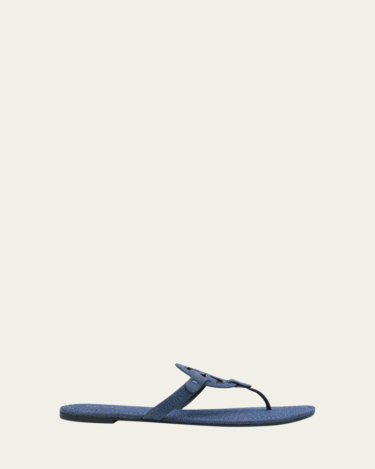 Tory Burch Miller Denim Logo Thong Sandals