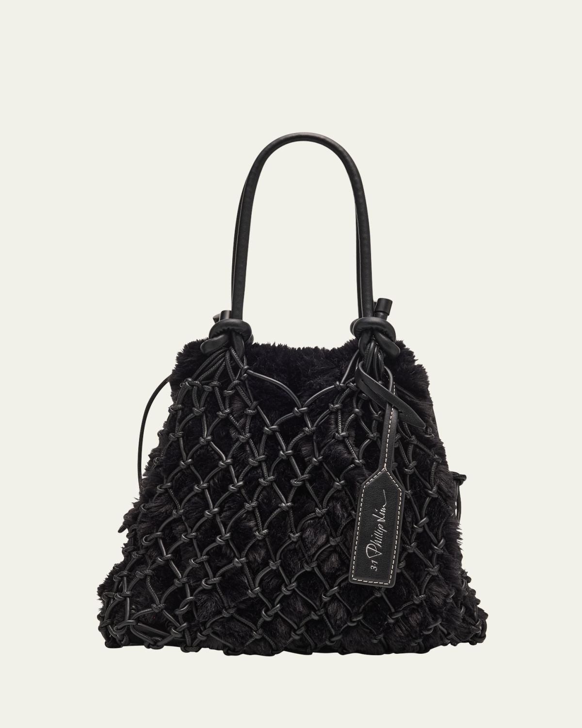 3.1 Phillip Lim Faux Fur Macrame Mini Sac Top-Handle Bag