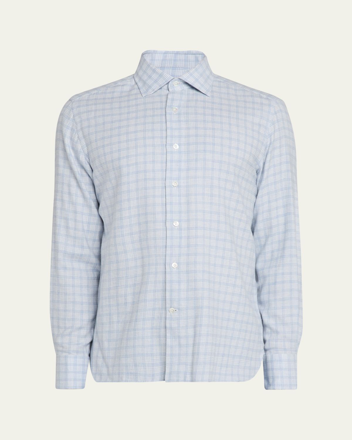 100Hands Men's Cotton Petite Plaid Classic-Fit Sport Shirt