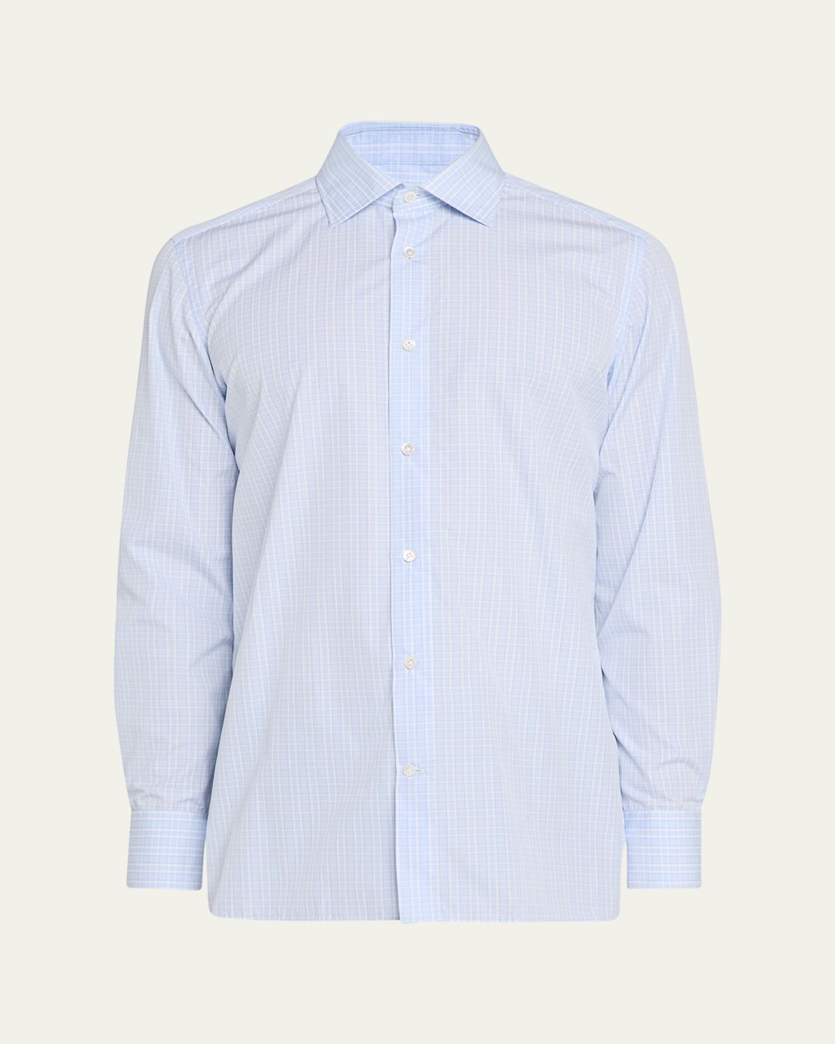 100Hands Men's Cotton Petite Plaid Classic-Fit Sport Shirt