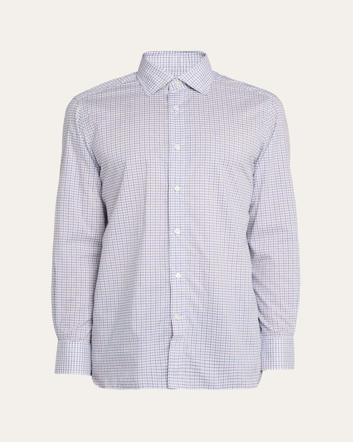 100Hands Men's Cotton Tattersall Check Classic-Fit Sport Shirt