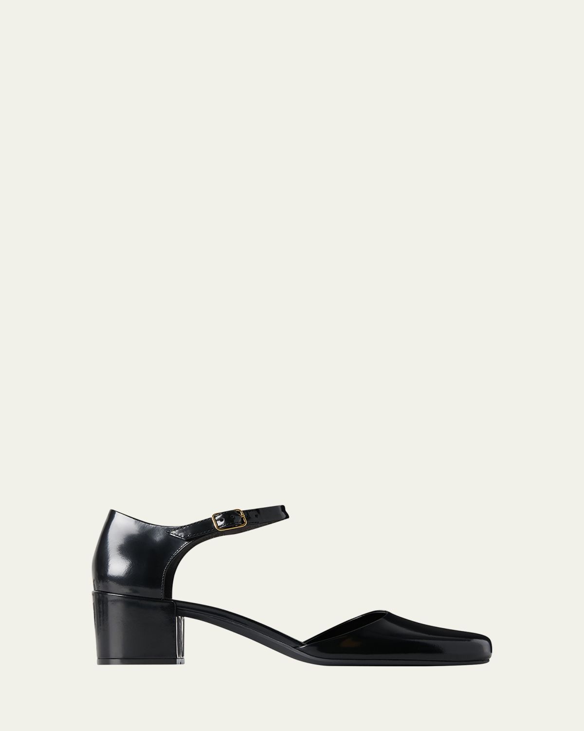 THE ROW Penelope Leather Ankle-Strap Pumps