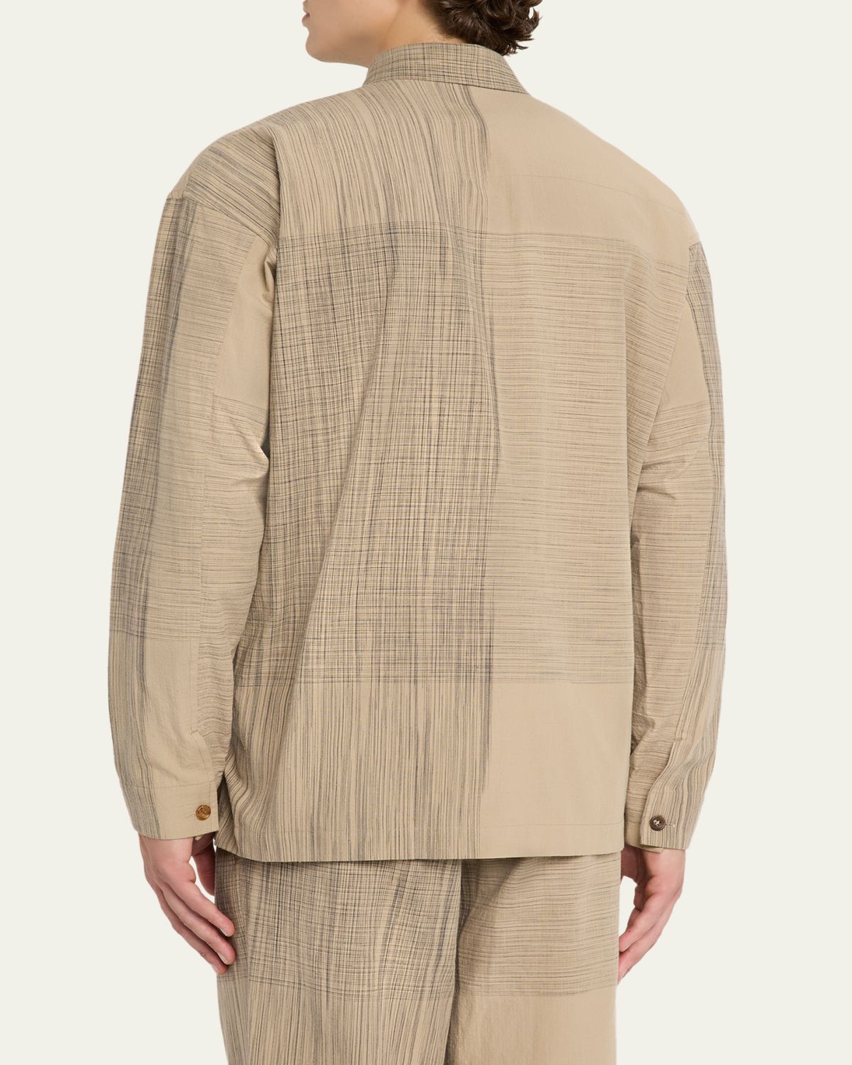IM MEN Men's Kasuri Maxi-Check Pocket Sport Shirt | Thumbnail 3 IM MEN Men's Kasuri Maxi-Check Pocket Sport Shirt | Thumbnail 3