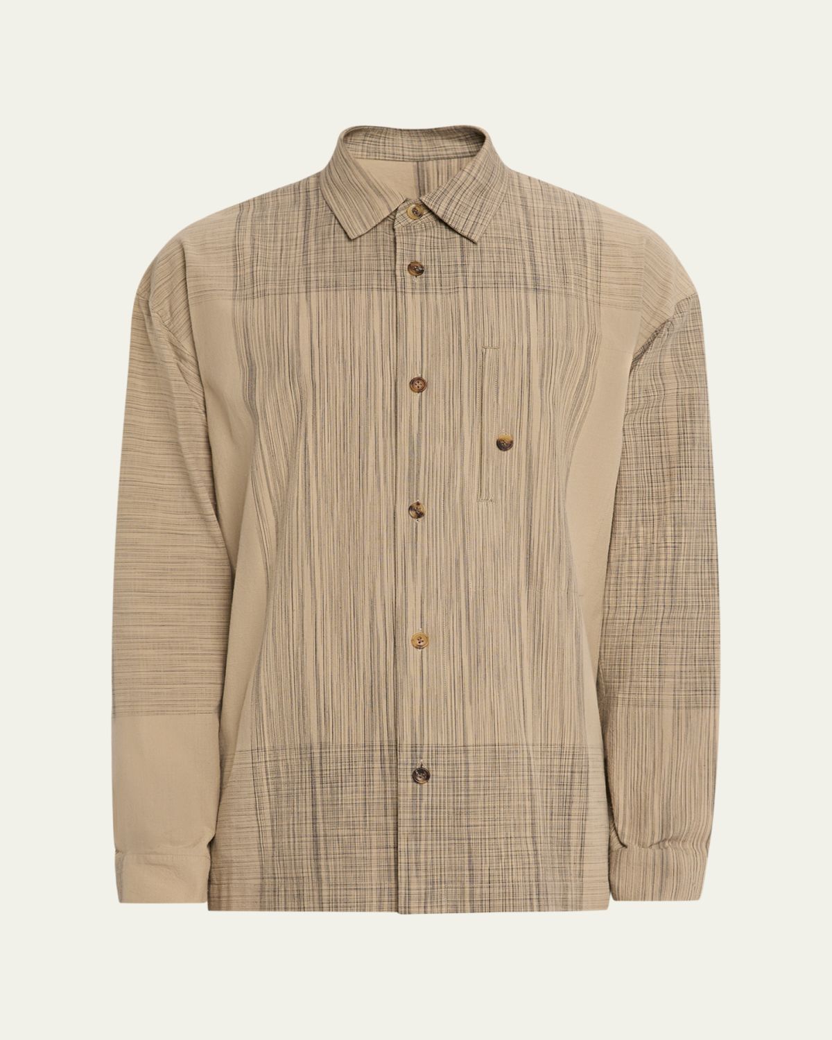 IM MEN Men's Kasuri Maxi-Check Pocket Sport Shirt