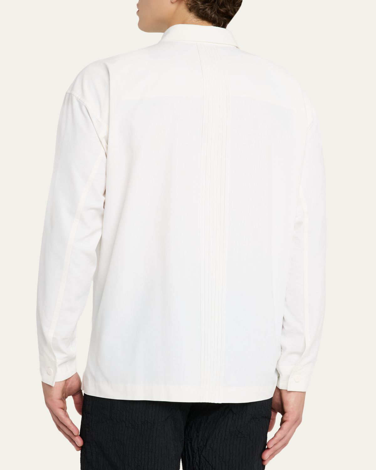 IM MEN Men's Polyester Pleated Stripe Sport Shirt | Thumbnail 3 IM MEN Men's Polyester Pleated Stripe Sport Shirt | Thumbnail 3