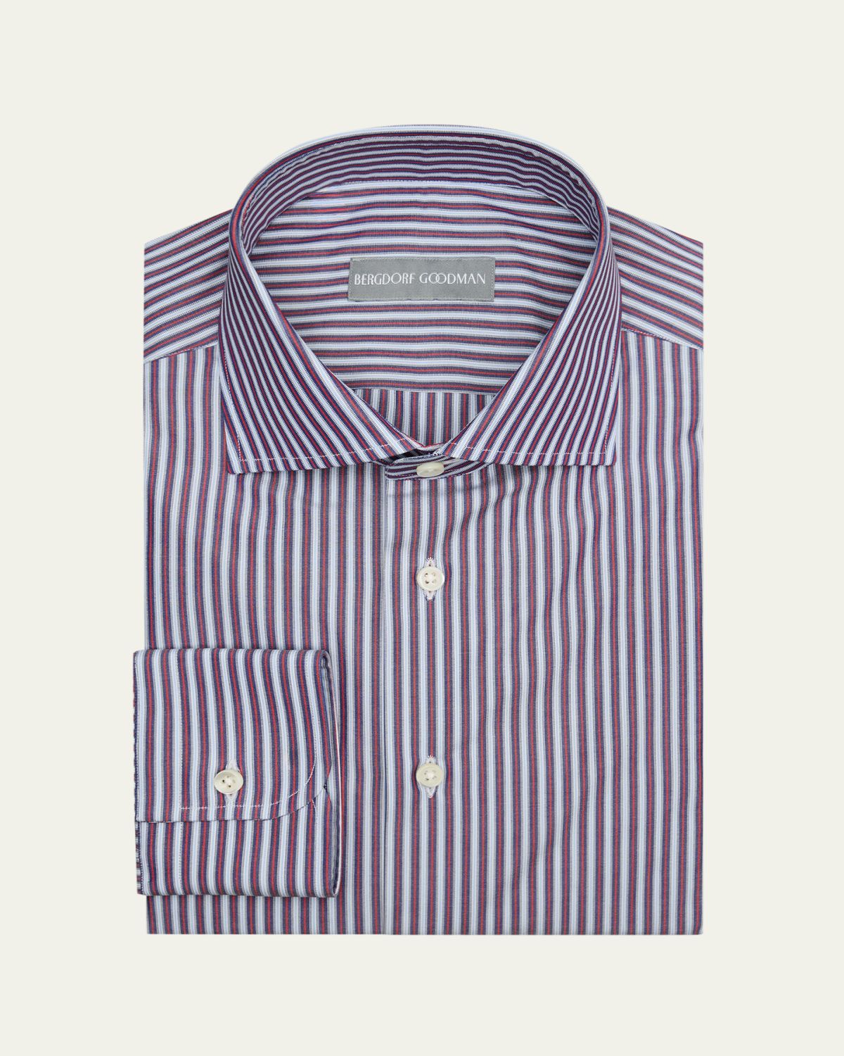 Bergdorf Goodman Men's Cotton Pinstripe Spread-Collar Dress Shirt