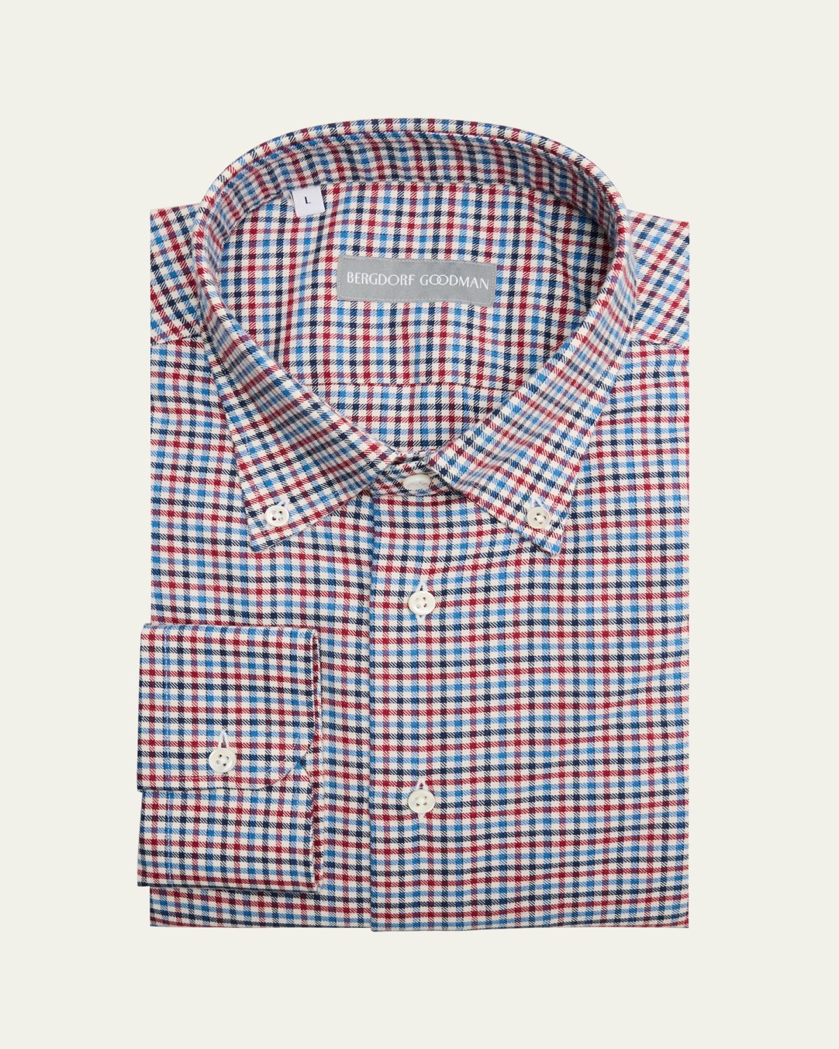 Bergdorf Goodman Men's Cotton Gingham Button-Collar Sport Shirt