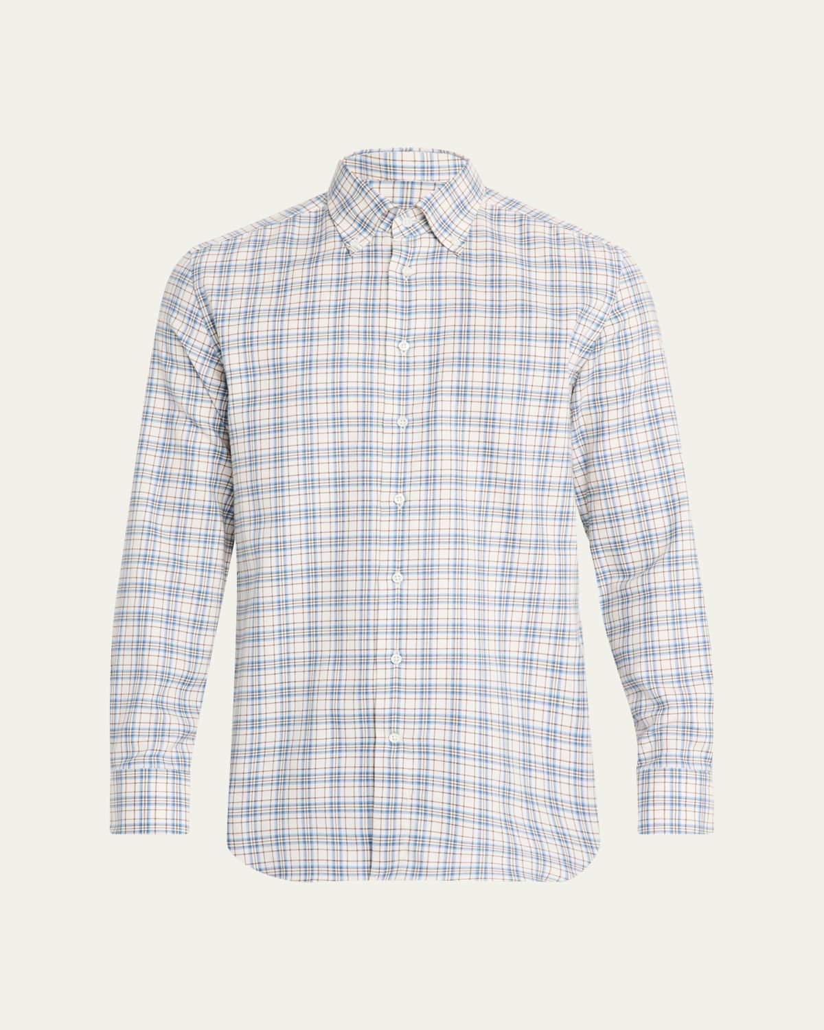 Bergdorf Goodman Men's Cotton and Cashmere Plaid Classic Fit Button-Down Shirt