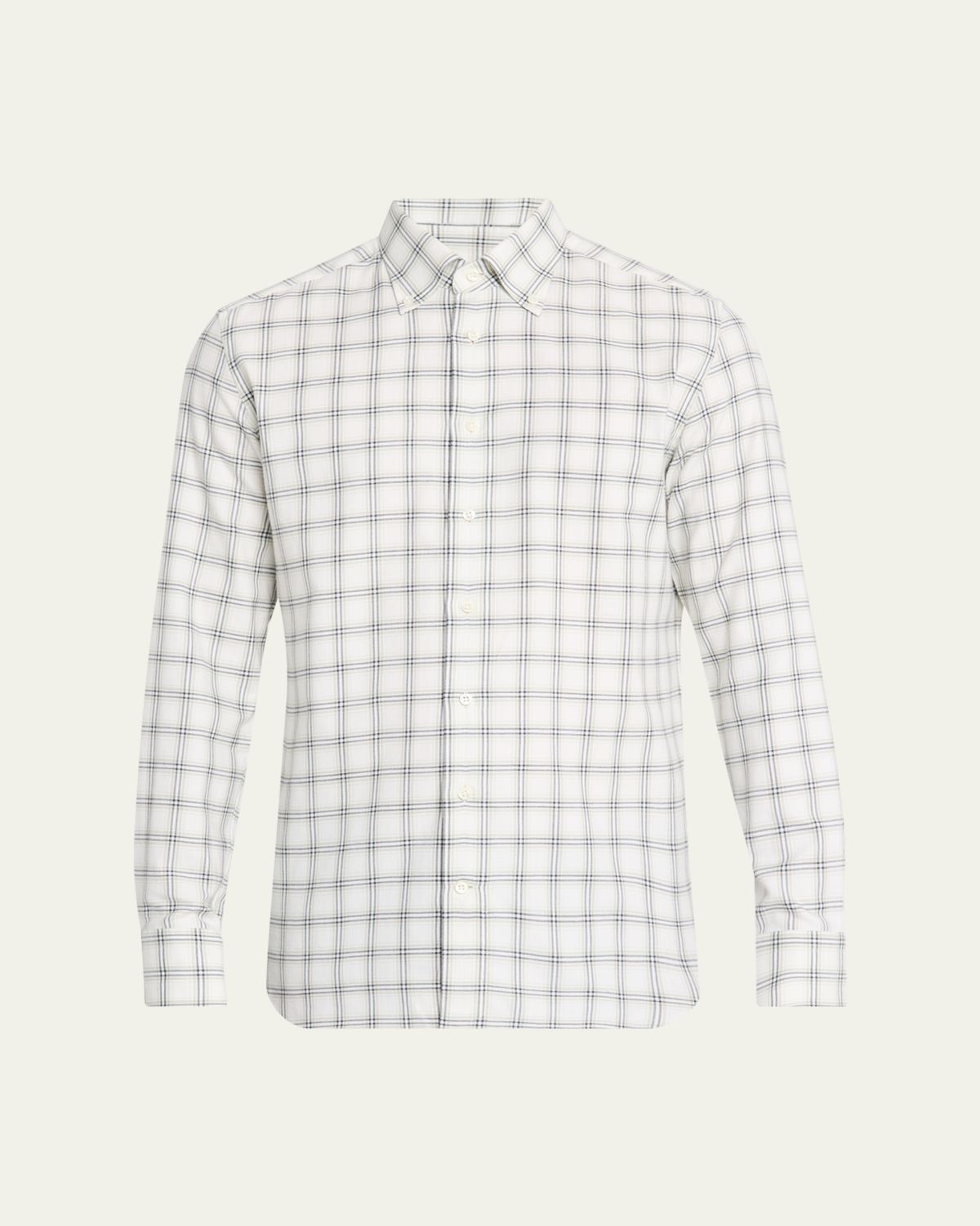 Bergdorf Goodman Men's Cotton-Cashmere Windowpane Classic Fit Button-Down Shirt