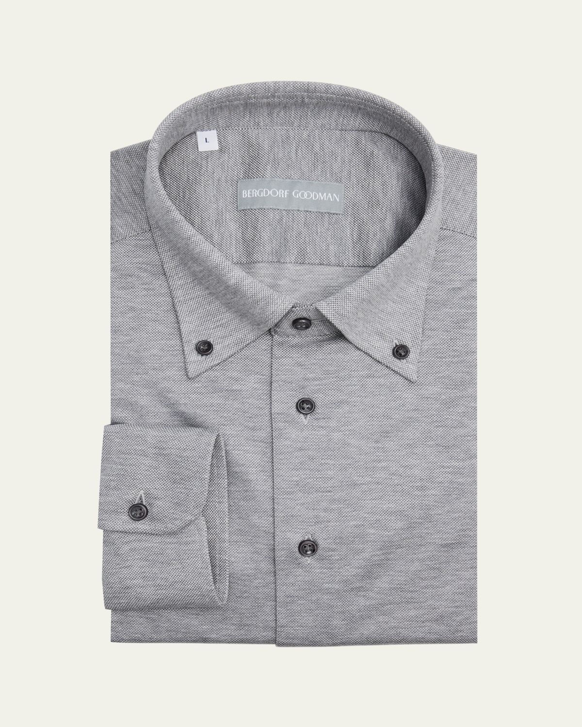 Bergdorf Goodman Men's Cotton Pique Button-Collar Sport Shirt