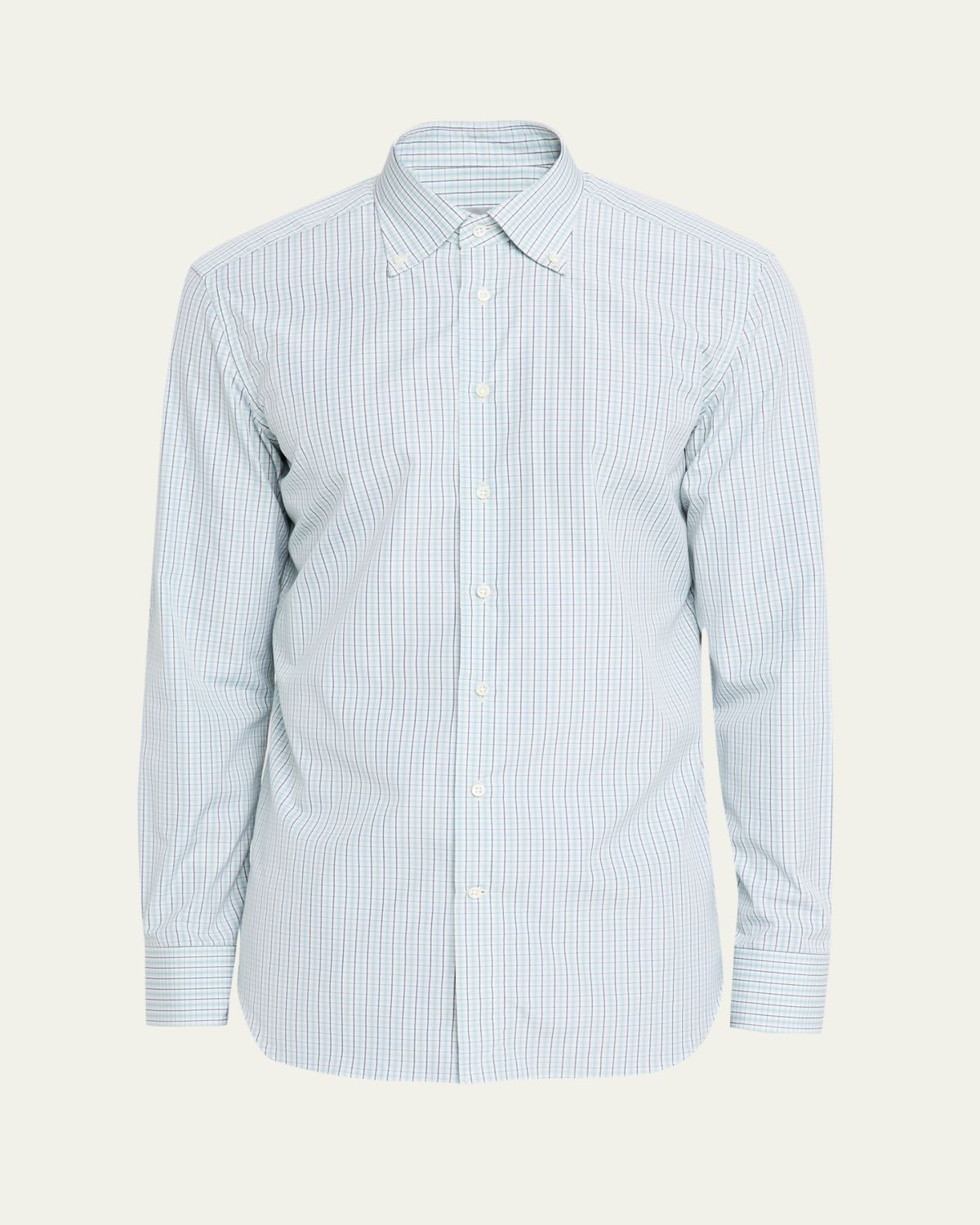 Bergdorf Goodman Men's Cotton Tattersall Check Button-Collar Sport Shirt