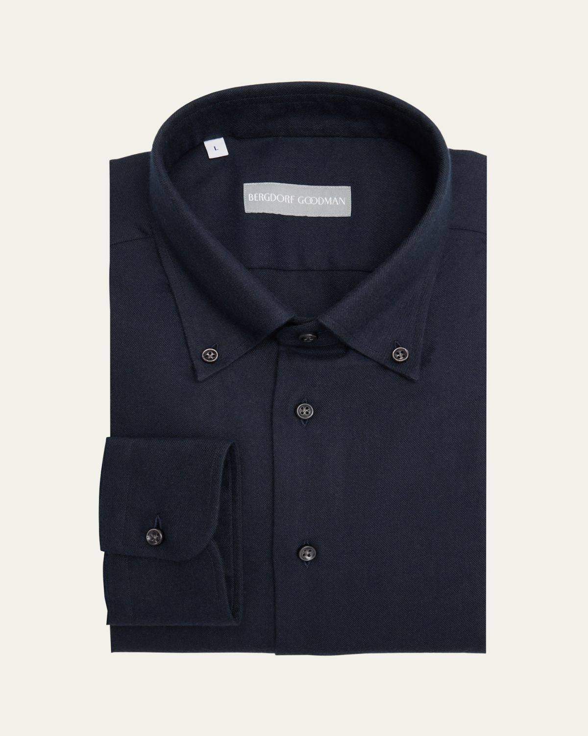 Bergdorf Goodman Men's Twill Flannel Button-Collar Sport Shirt