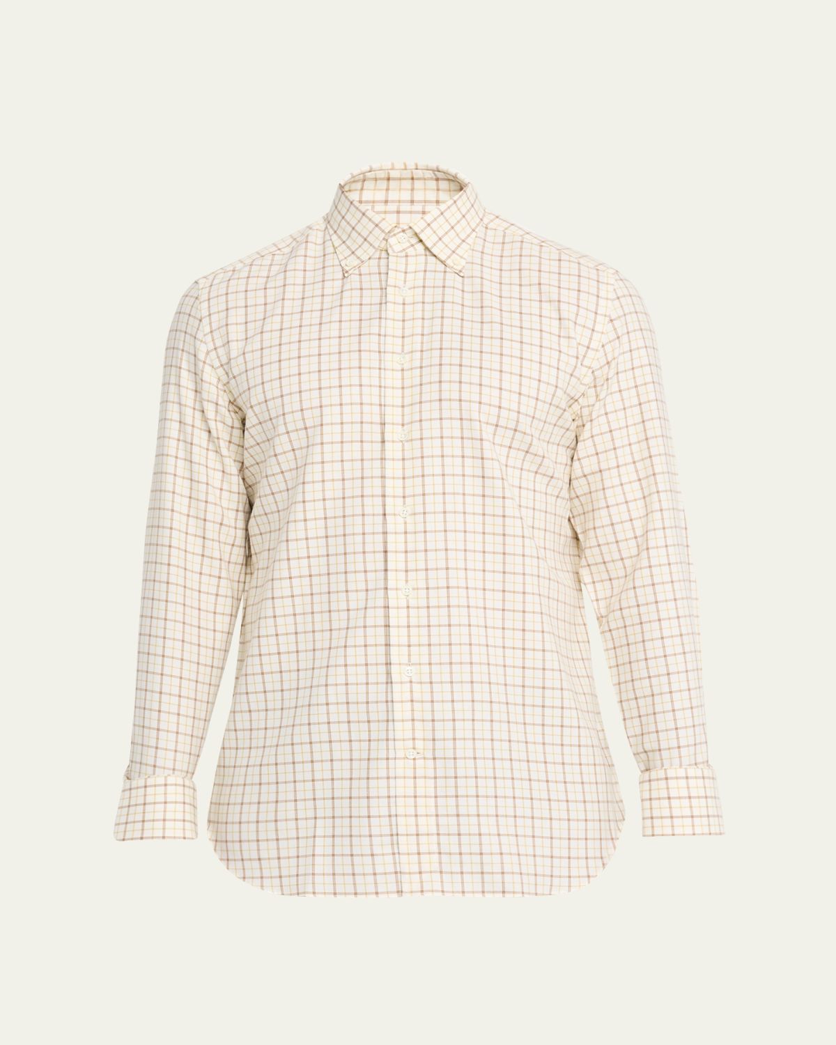 Bergdorf Goodman Men's Cotton Tattersall Check Button-Collar Sport Shirt