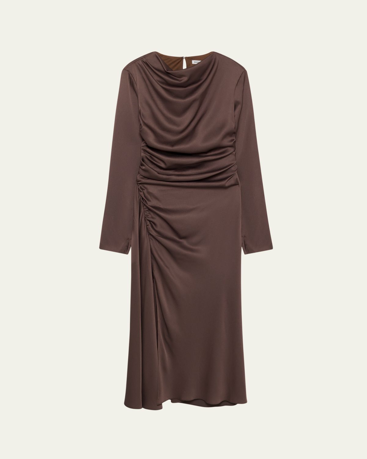 SIMKHAI Odessa Draped Long-Sleeve Midi Dress