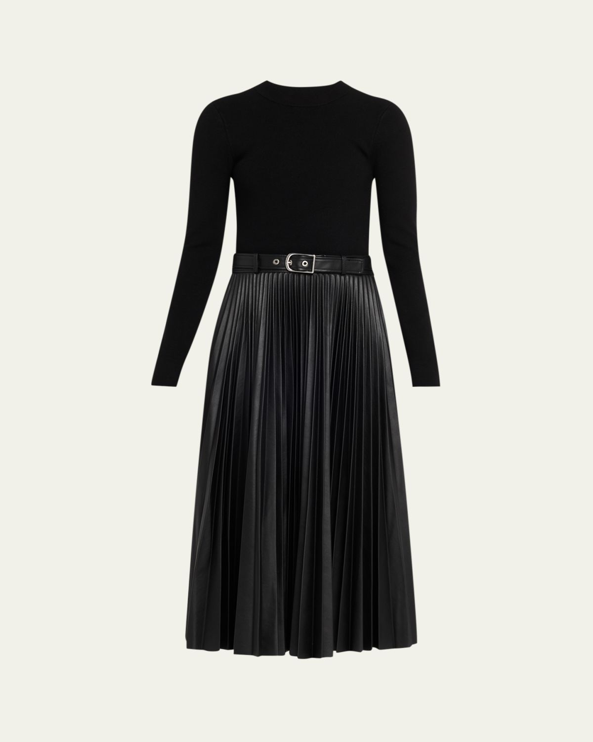 SIMKHAI Abilene Mixed-Media Midi Dress