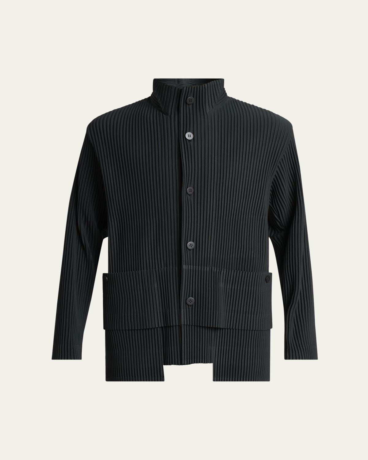 Homme Plisse Issey Miyake Men 's Multi-Pocket Pleated Button-Down Shirt