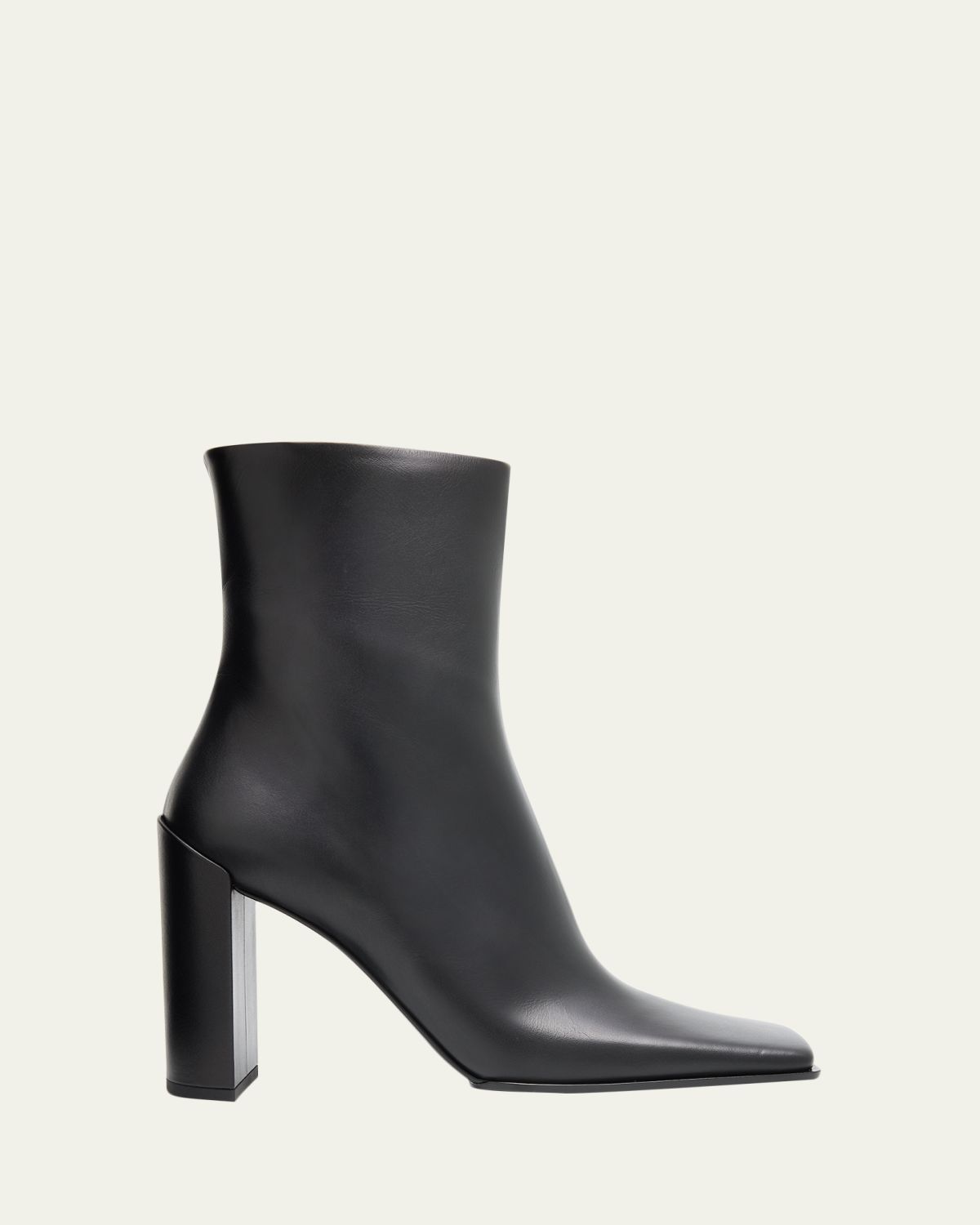 ALAIA Square Calfskin Leather Ankle Boots