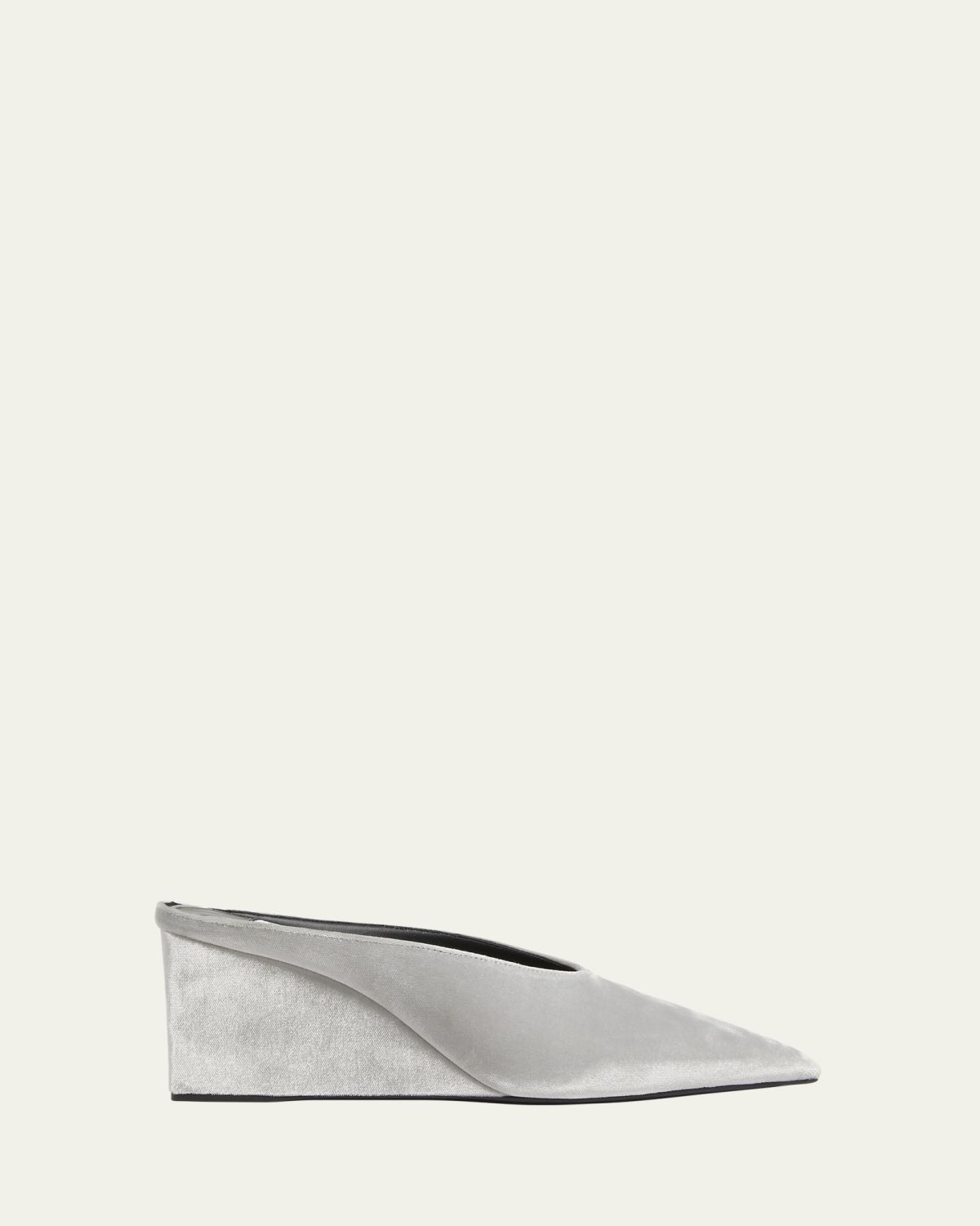 ALAIA Cube Velvet Wedge Mules