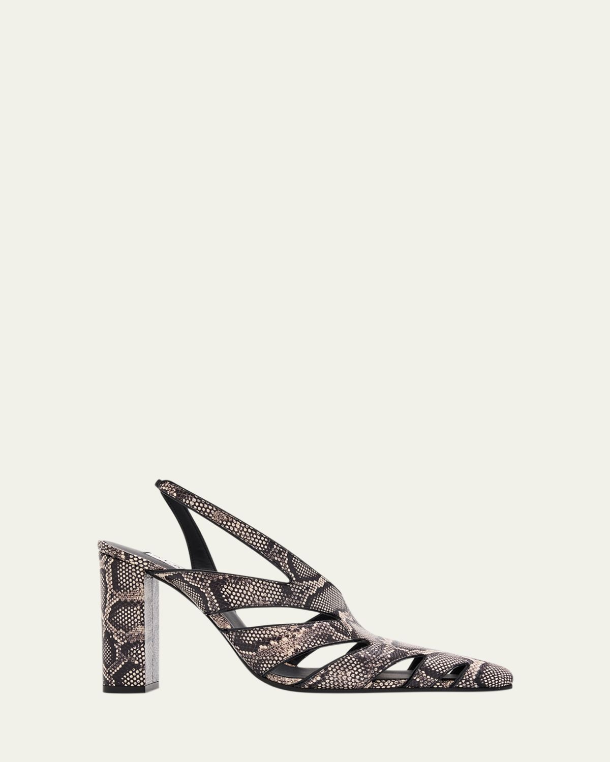 ALAIA Snakeskin Leather Cutout Slingback Pumps