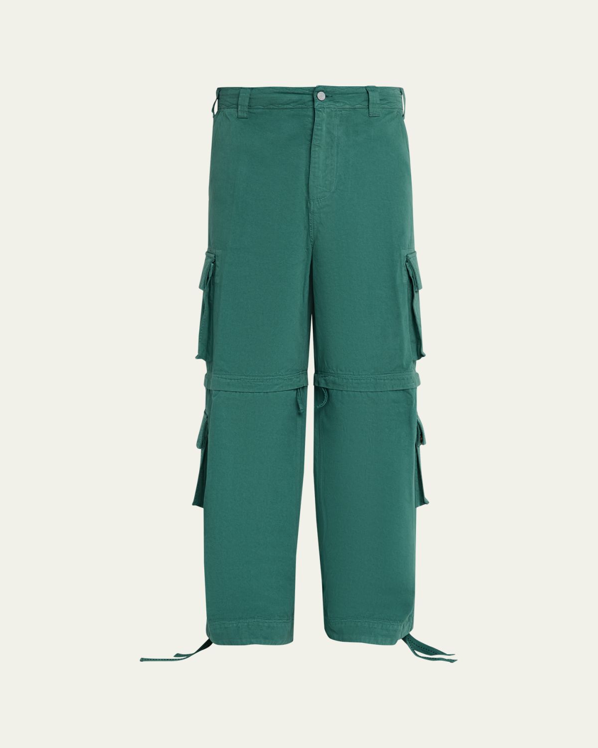 ERL Men's Cotton Zip-Off Wide Leg Cargo Pants