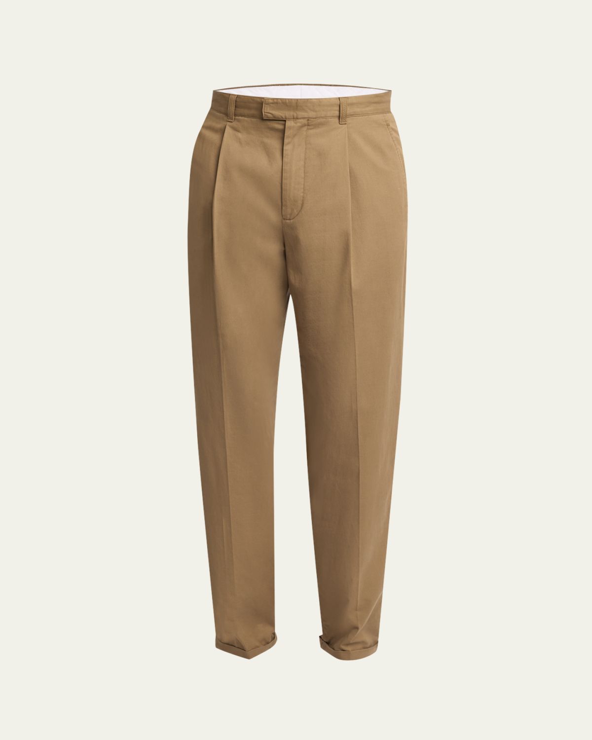 THE ROW Men's Belamy Cashmere and Cotton Pleated Pants