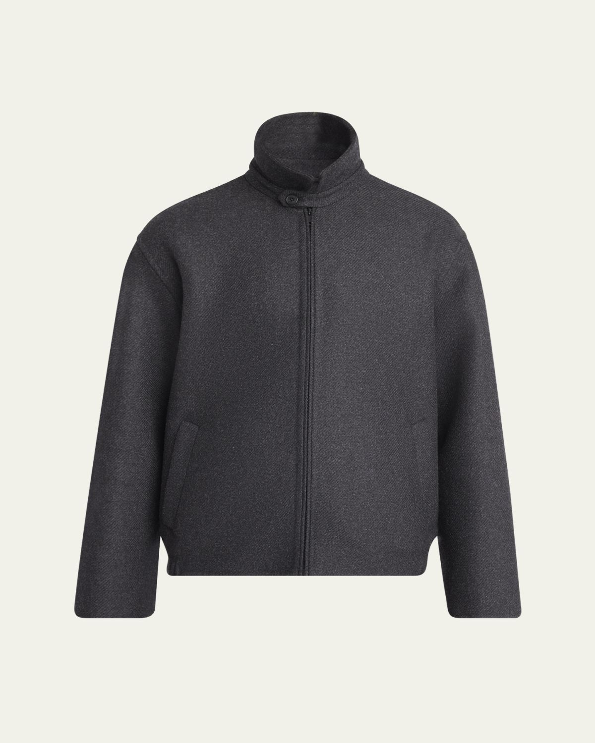 THE ROW Men's Dantes Melton Wool Full-Zip Bouson