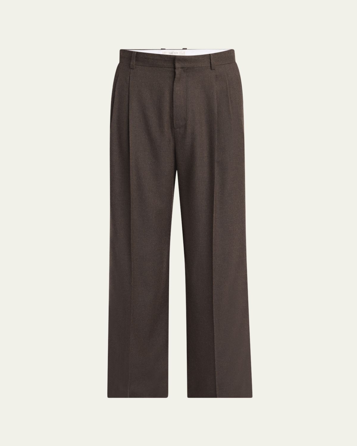 THE ROW Men's Oberyn Cashmere and Silk Flannel Pleated Trousers