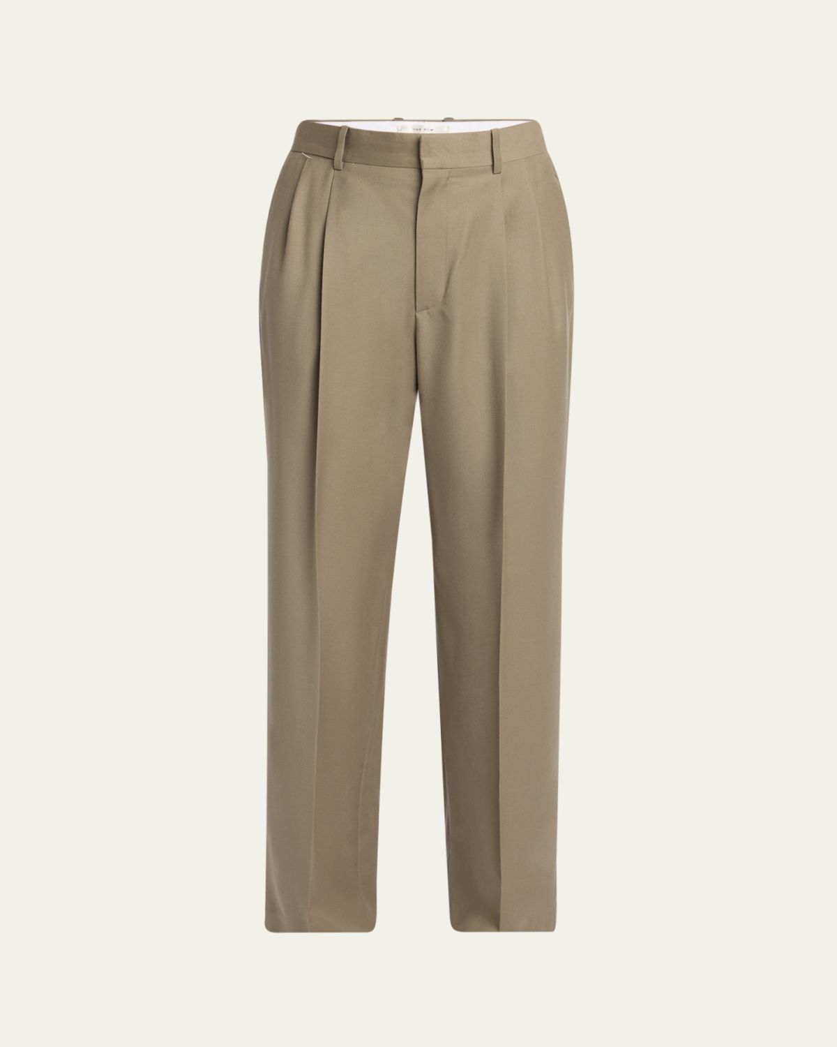 THE ROW Men's Zev Flannel Double-Pleated Pants