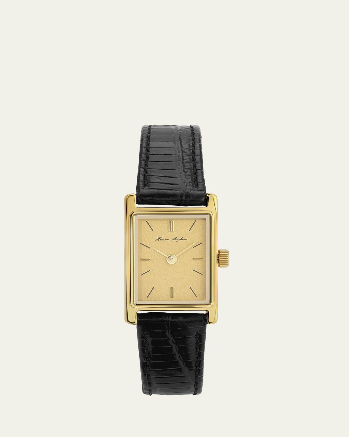 Heaven Mayhem Mini Icon Watch with Leather Strap, Gold | Thumbnail 3 Heaven Mayhem Mini Icon Watch with Leather Strap, Gold | Thumbnail 3