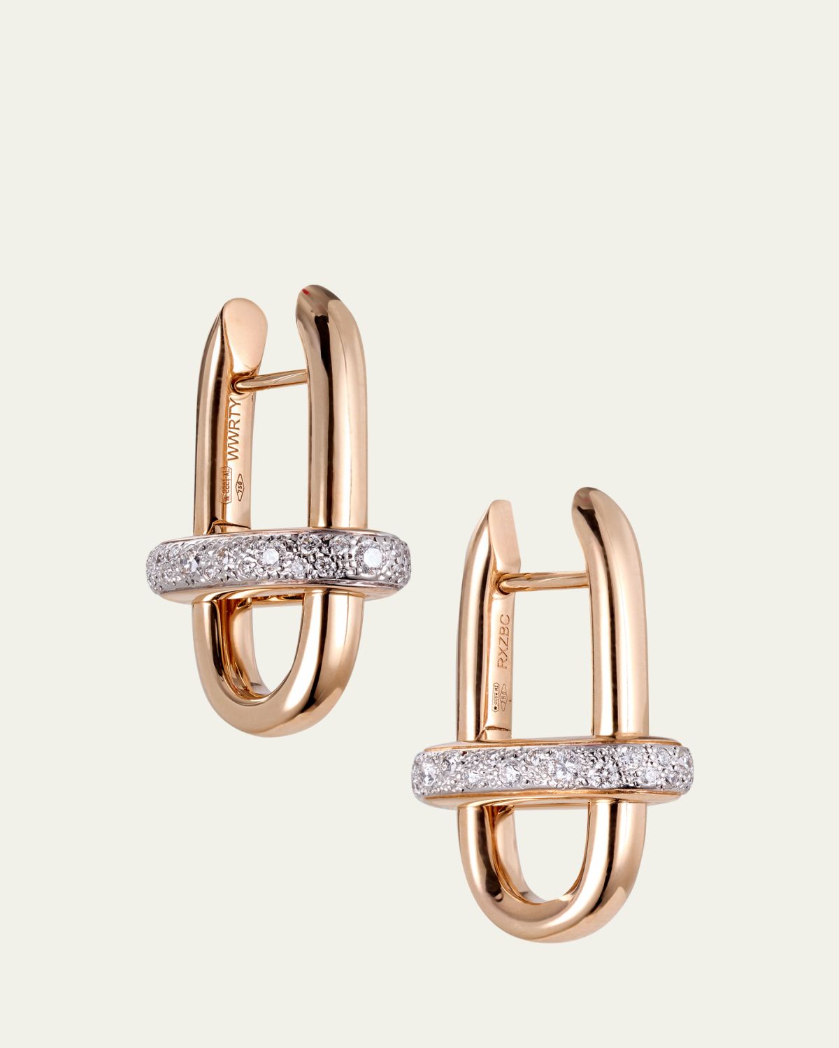 Pomellato Iconica 18K Rose Gold Diamond Link Earrings