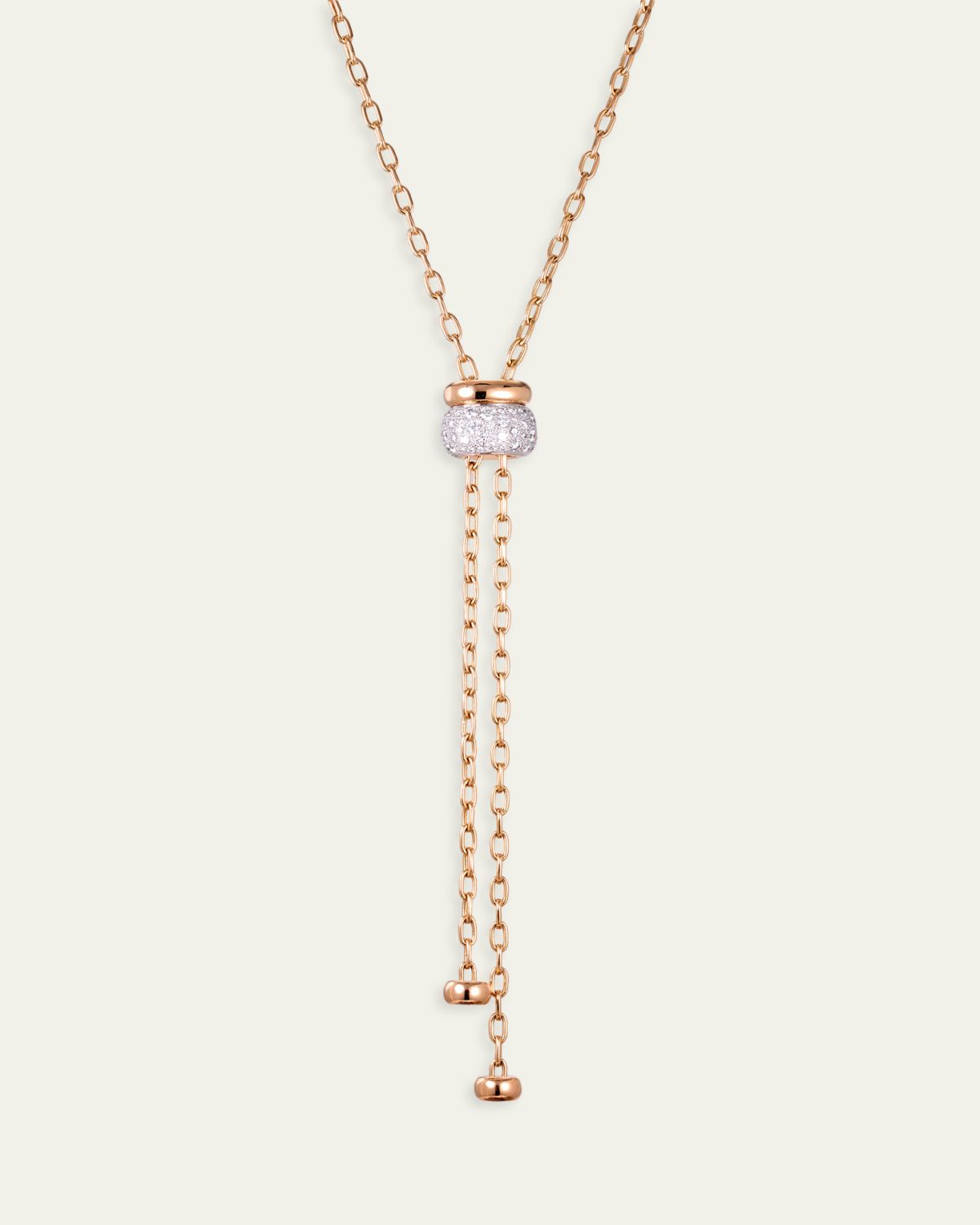 Pomellato Iconica 18K Rose Gold Diamond Lariat Necklace