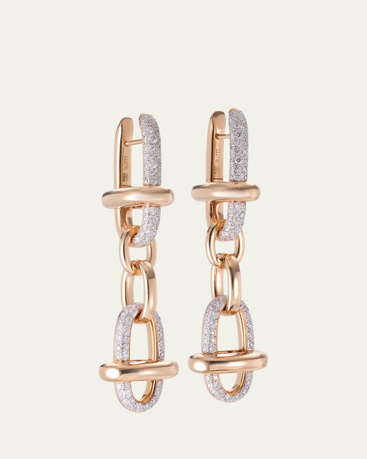 Pomellato Iconica 18K Rose Gold Diamond Link Earrings