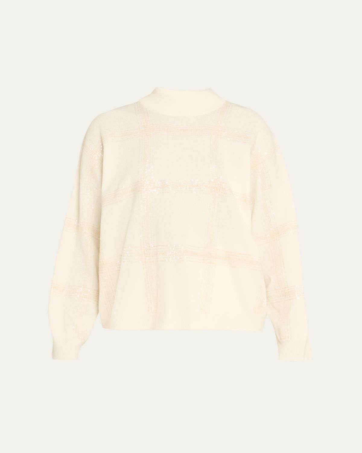 Brunello Cucinelli Prince Of Wales Pailette Wool-Cashmere Sweater