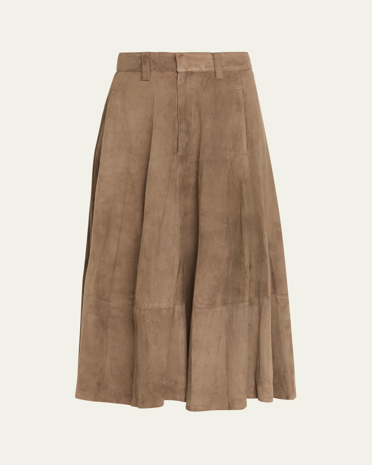 Brunello Cucinelli Suede Midi Circle Skirt