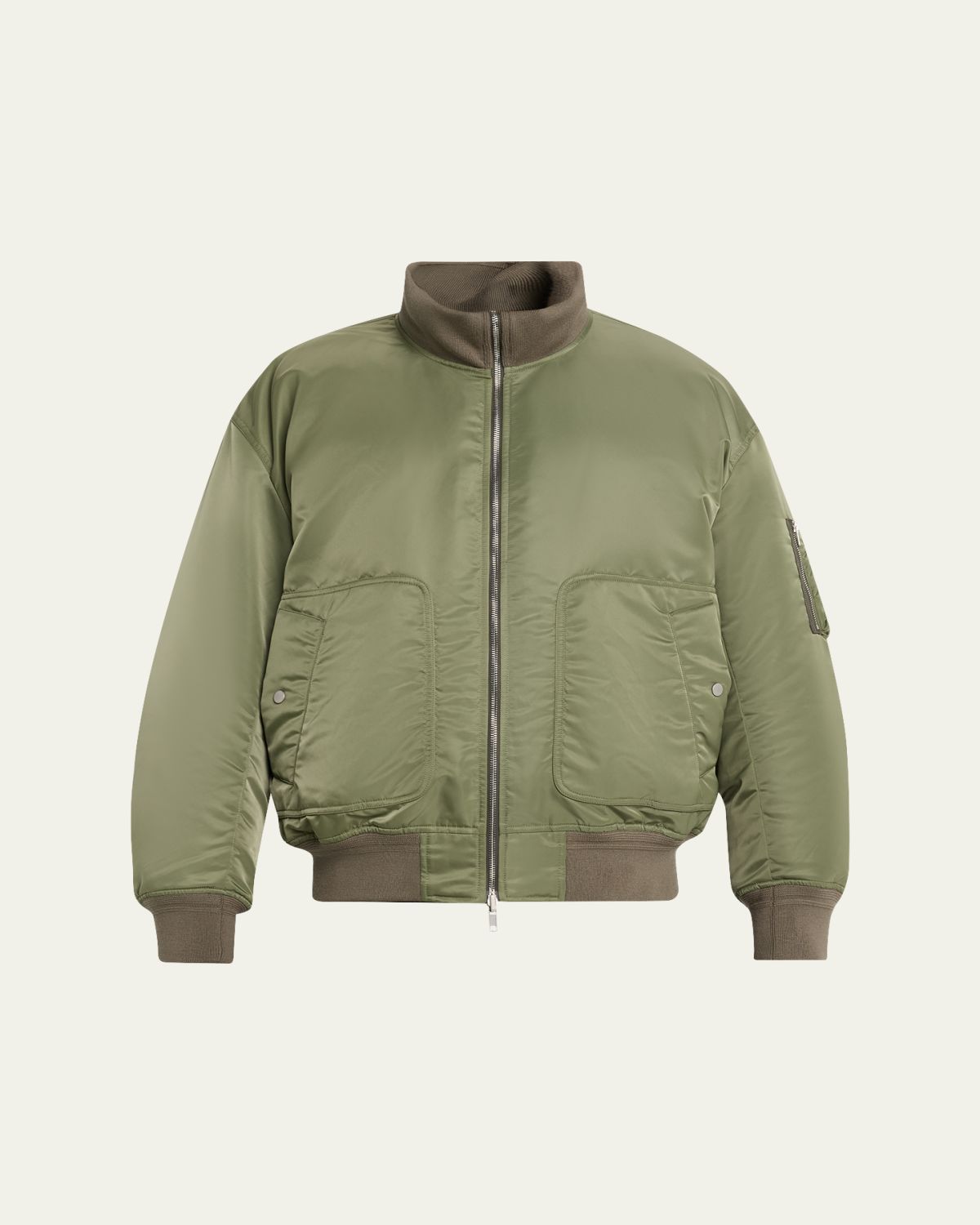 MORDECAI Men's Nylon Double-Zip Layer Bomber Jacket