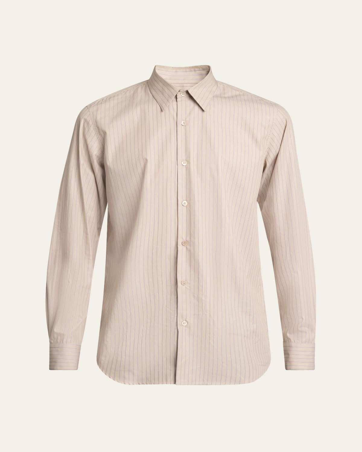 Dries Van Noten Men's Curles Cotton Hairline Stripe Sport Shirt