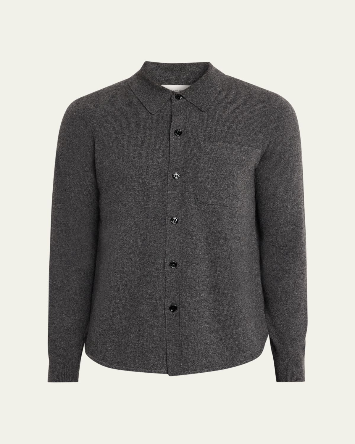 Dries Van Noten Men 's Monaco Cashmere Knit Pocket Button-Down Shirt