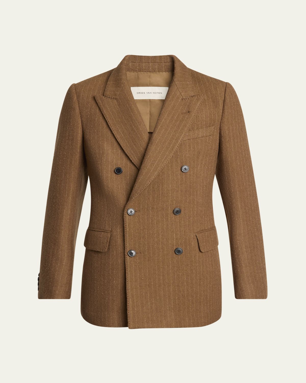 Dries Van Noten Men's Worsted Wool Twill Double-Breasted Blazer