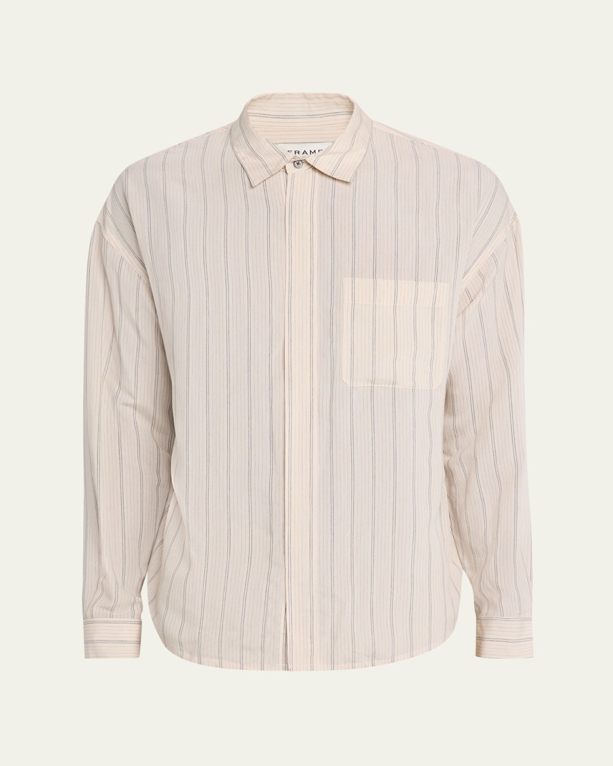 FRAME Men's Thin Stripe Pocket Button-Down Shirt