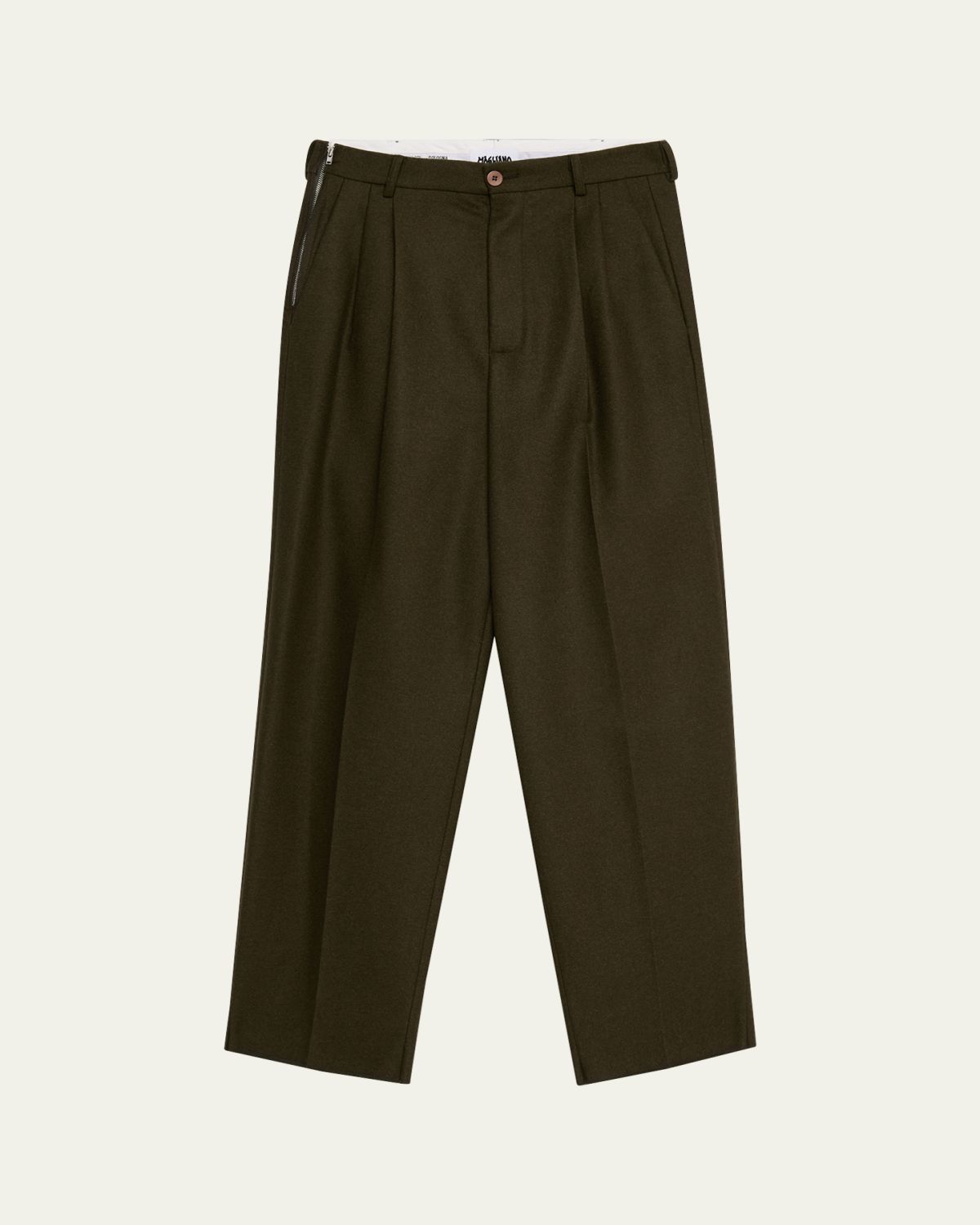 Magliano Men's Signature Wool Double-Pleat Pants