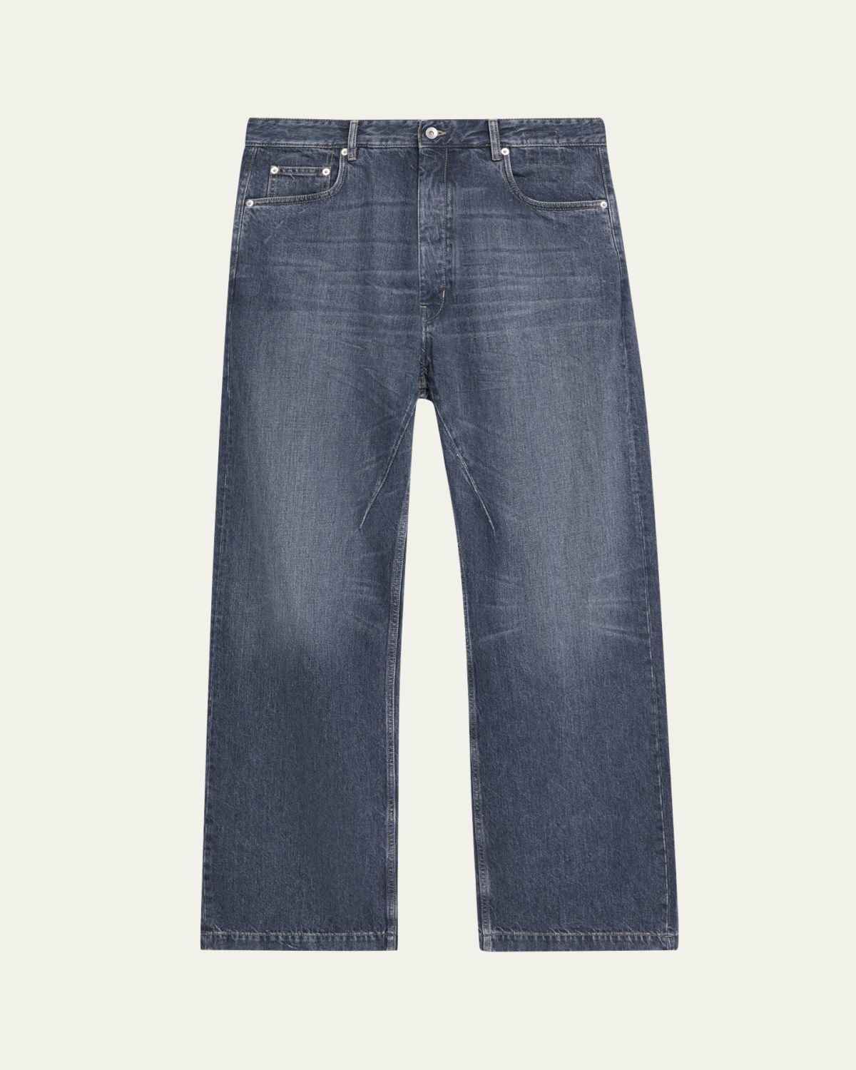 DRKSHDW RICK OWENS Men's Washed Denim Wide-Leg Jeans