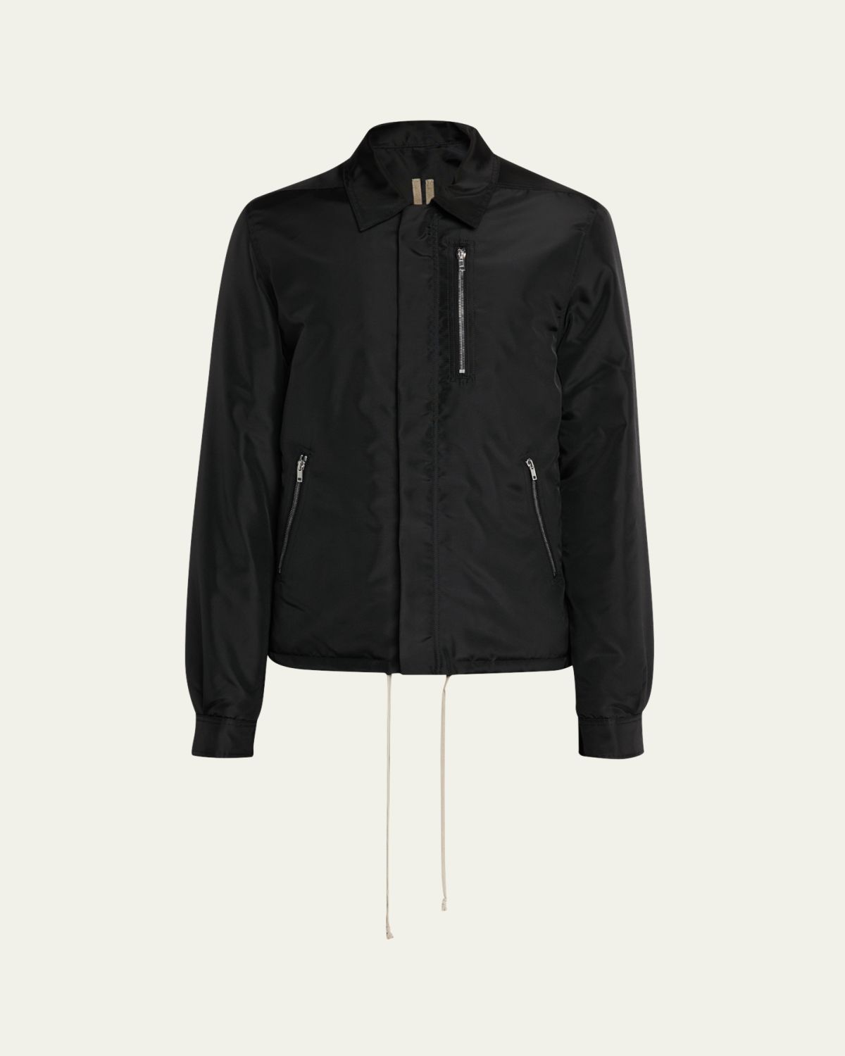 DRKSHDW RICK OWENS Men's Nylon Hidden-Zip Front Shirt Jacket