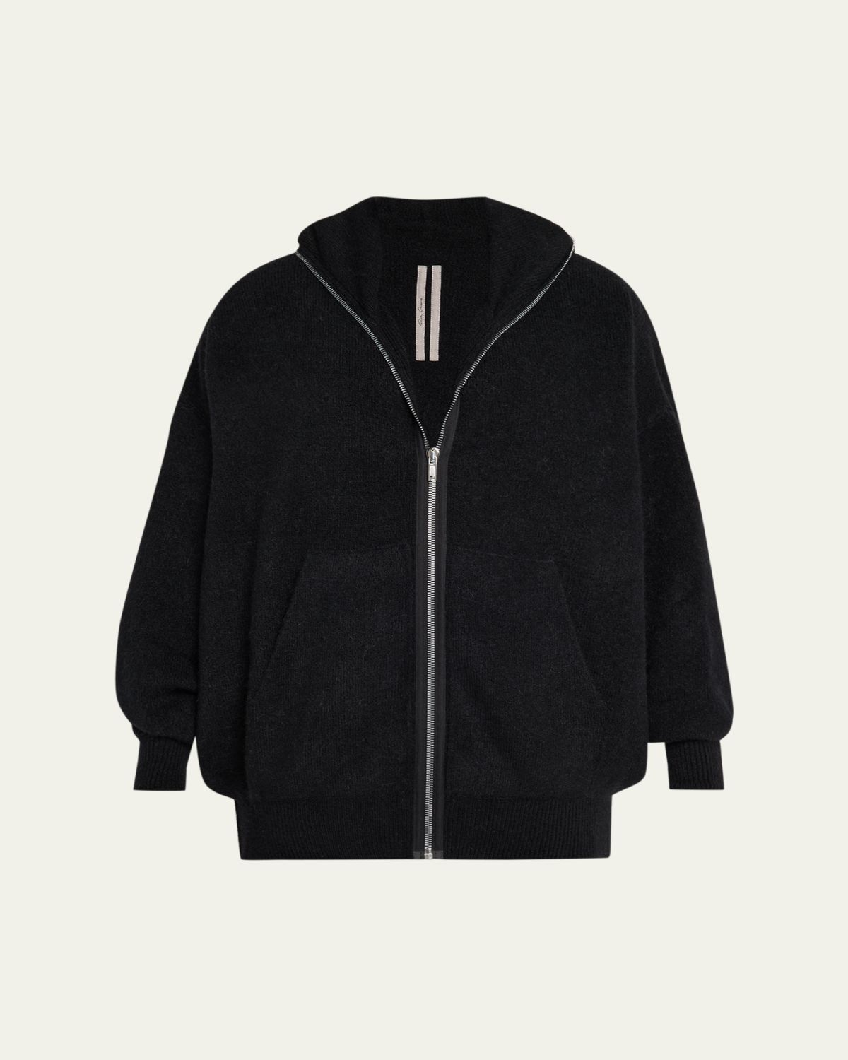 Rick Owens Men's Gimp Boiled Wool Full-Zip Hoodie