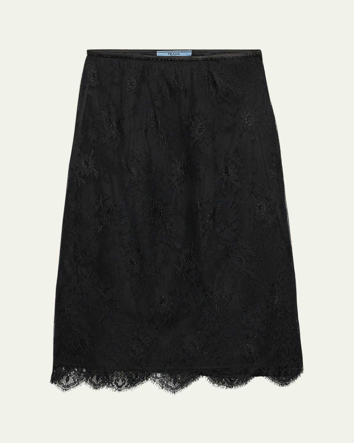 Prada Pizzo Lace Sheer Skirt