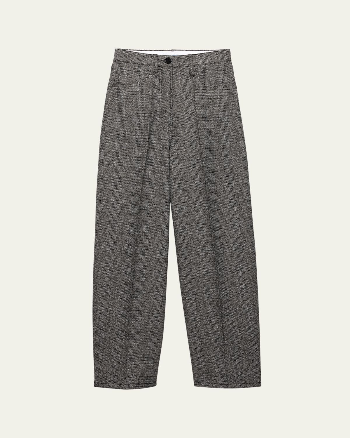 Prada Mid-Rise Prince Of Wales Wool Straight-Leg Pants | Thumbnail 6 Prada Mid-Rise Prince Of Wales Wool Straight-Leg Pants | Thumbnail 6