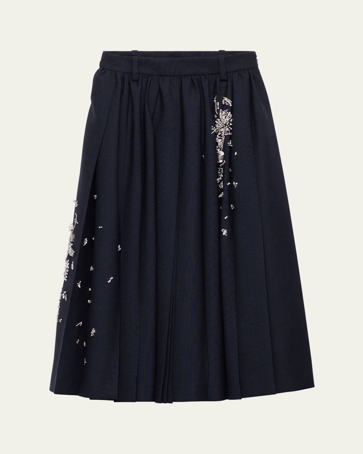 Prada Embroidered Wool Midi Skirt | Thumbnail 4 Prada Embroidered Wool Midi Skirt | Thumbnail 4